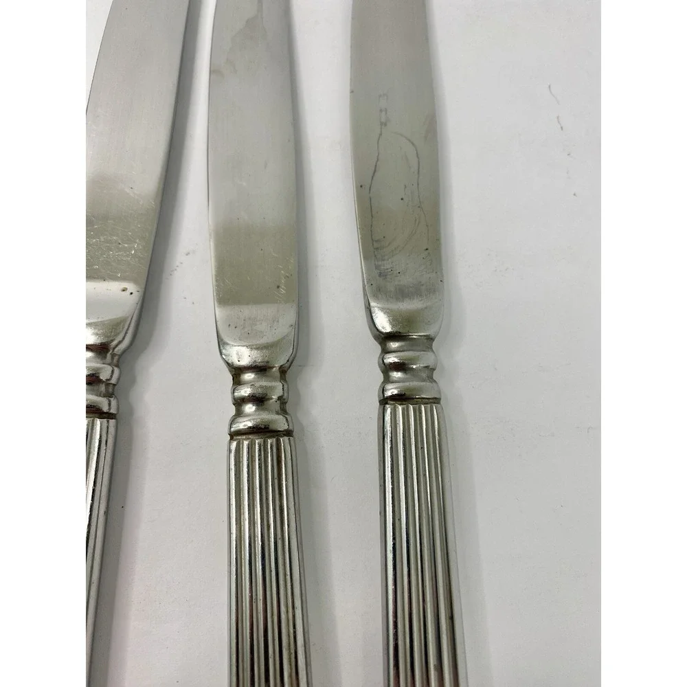 Hampton Silversmiths MONUMENT Ribbed 18/10 Dinner Knives Set Of 5 Knife